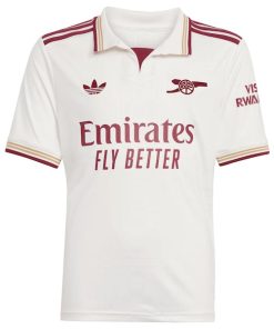 Alternative view of Bukayo Saka Arsenal adidas Youth 2025/26 Third Replica Player Jersey - White