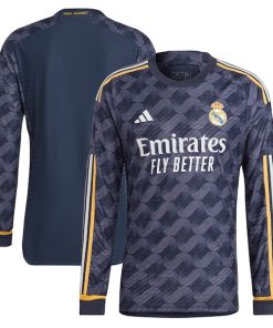 Los Merengues adidas 2023/24 Away Long Sleeve Replica Jersey - Navy