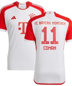 Kingsley Coman Bayern Munich adidas Youth 2023/24 Home Replica Jersey - White/Green