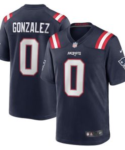 Christian Gonzalez New England Patriots Nike Team Game Jersey -  Navy