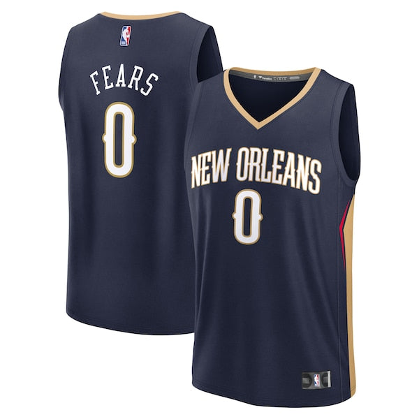 Jeremiah Fears New Orleans Pelicans 2025 NBA Draft First Round Pick Fast Break Replica Jersey - Icon Edition - Navy