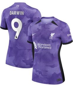 Darwin N¨²?ez Liverpool Nike Women's 2023/24 Third Stadium Replica Player Jersey - Purple