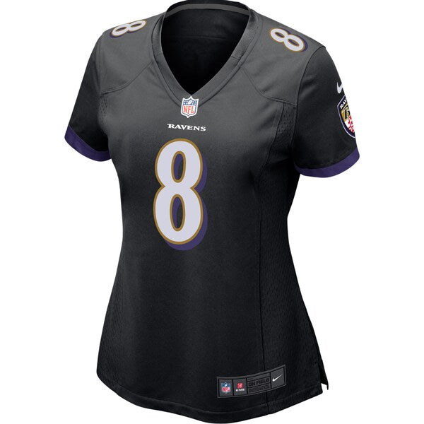 Lamar Jackson Baltimore Ravens Nike Women's Game Jersey - Black/Purple/White - Image 3