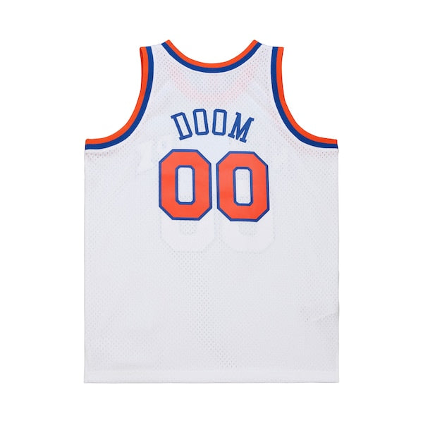 MF DOOM x NY Knicks x A New York Story Fashion Jersey - White/Blue - Image 3