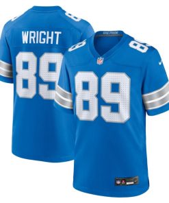 Alternative view of Brock Wright Detroit Lions Nike Team Game Jersey -  Blue