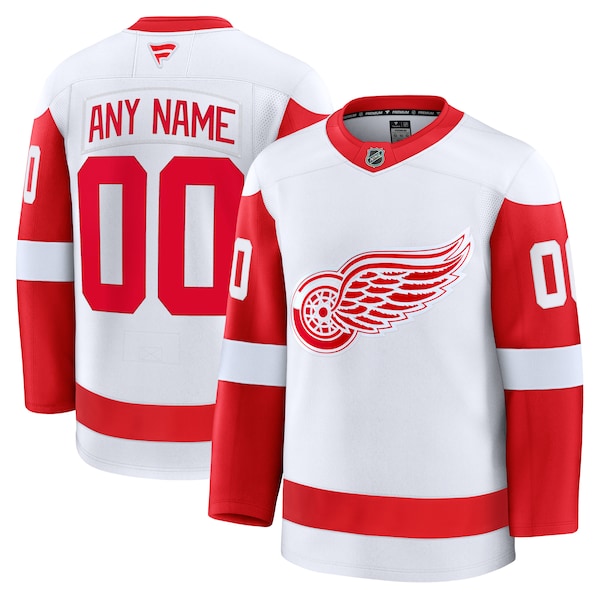 Detroit Red Wings Away Premium Custom Jersey - White/Red - Image 2
