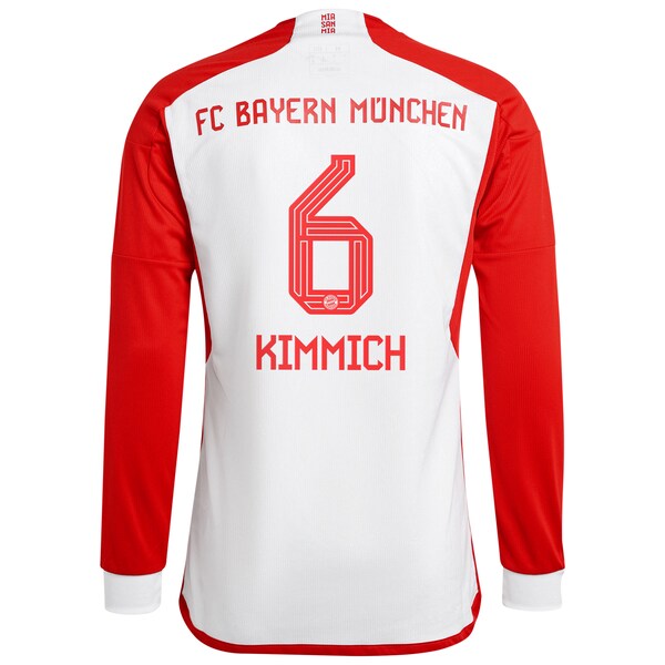 Joshua Kimmich Bayern Munich adidas 2023/24 Home Replica Long Sleeve Jersey - White - Image 3