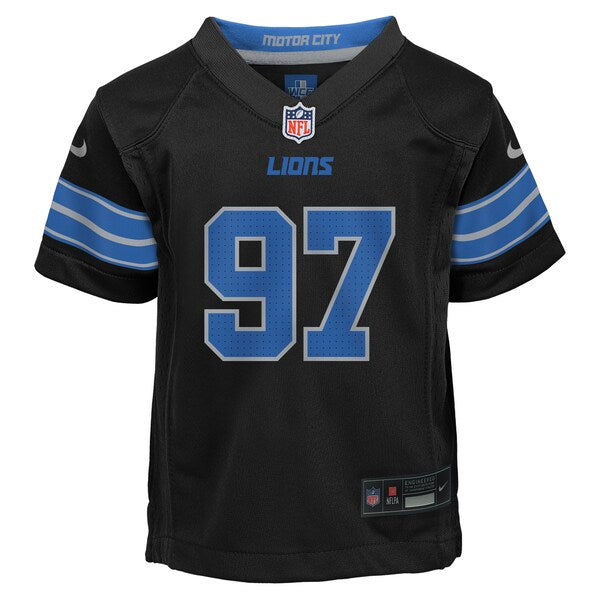 Aidan Hutchinson Detroit Lions Nike Preschool Alternate Player Game Jersey - Black - Image 3