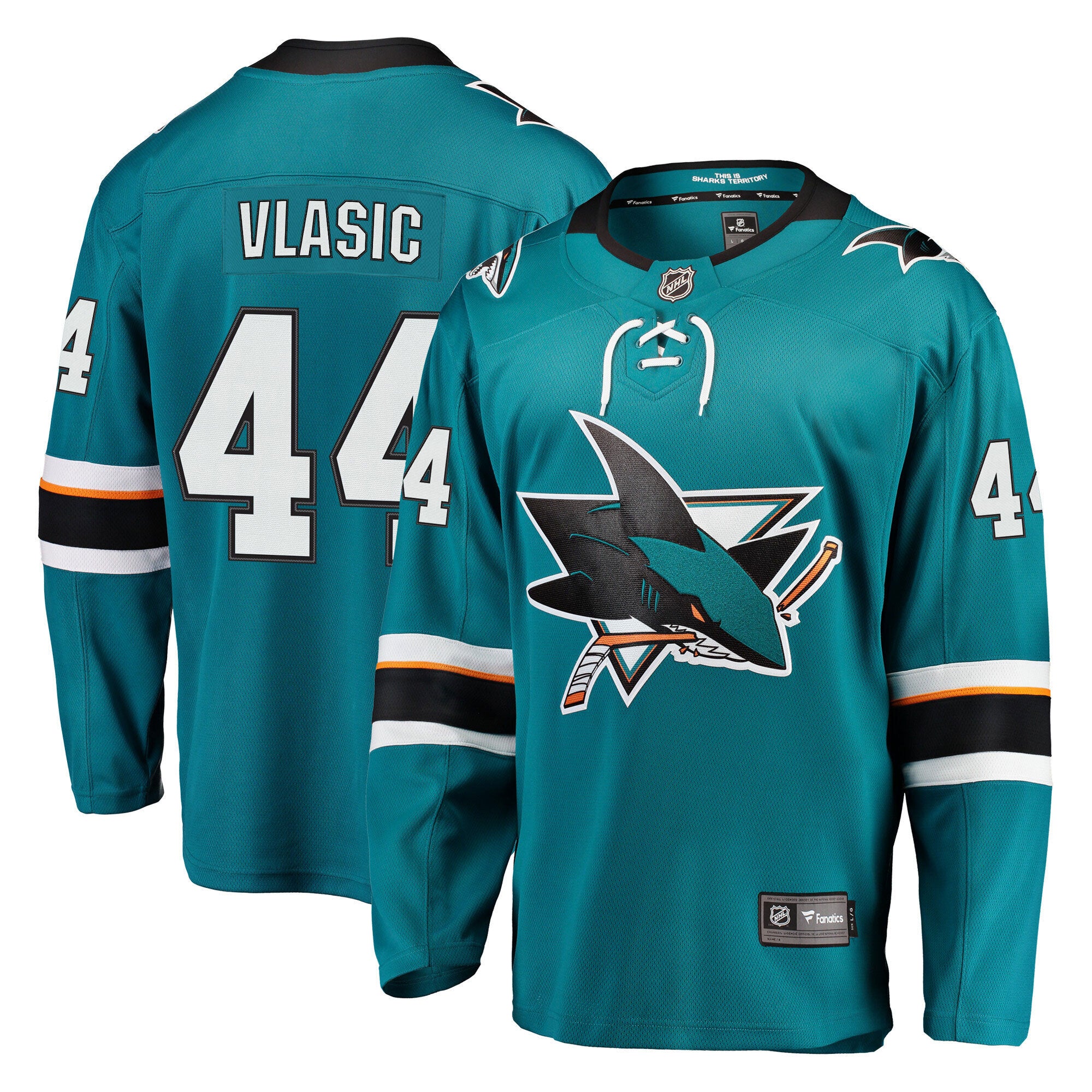 Marc-Edouard Vlasic San Jose Sharks Premier Breakaway Player Jersey - Black/Teal - Image 5