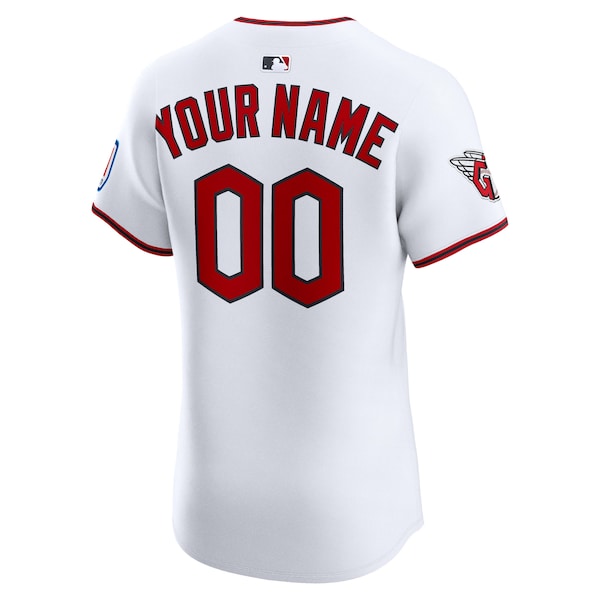 Cleveland Guardians Nike Home Elite Sponsor Patch Custom Jersey - White - Image 3