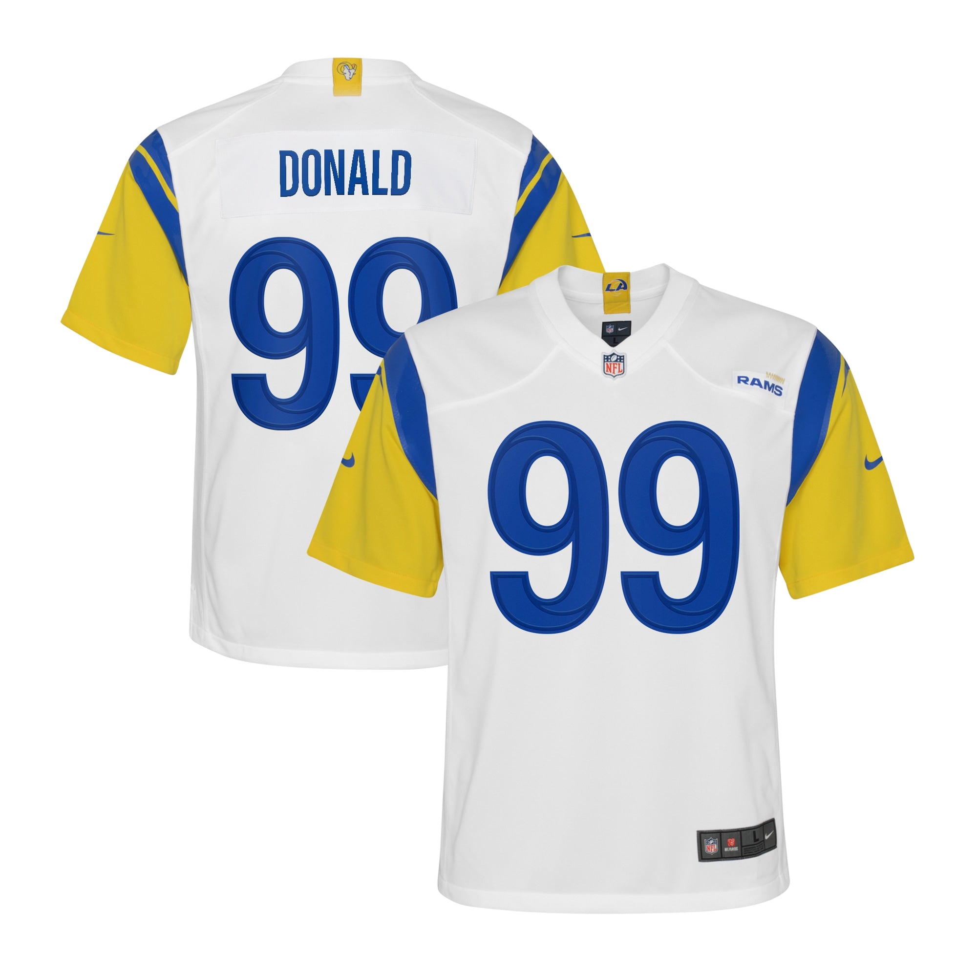 Aaron Donald Los Angeles Rams Nike Youth Game Jersey - Royal/White - Image 5