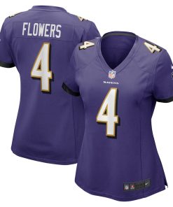 Zay Flowers Baltimore Ravens Nike Women's Team Game Jersey - Purple