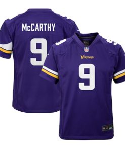 Alternative view of J.J. McCarthy Minnesota Vikings Nike Youth Team Player Game Jersey - Purple/White