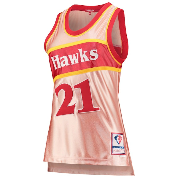 Dominique Wilkins Atlanta Hawks Women's 75th Anniversary Rose Gold 1986 Swingman Jersey - Pink - Image 2