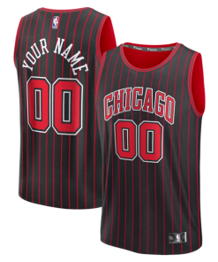 Chicago Bulls  Youth Fastbreak Custom Jersey - Statement Edition - Black