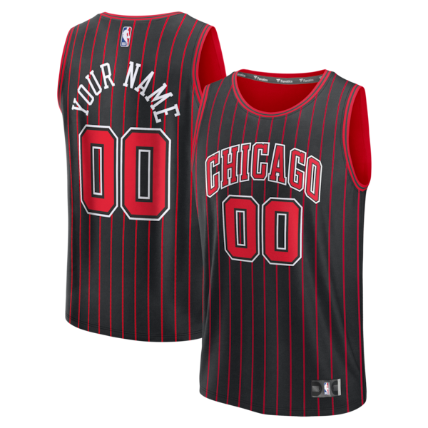 Chicago Bulls Youth Fastbreak Custom Jersey - Statement Edition - Black