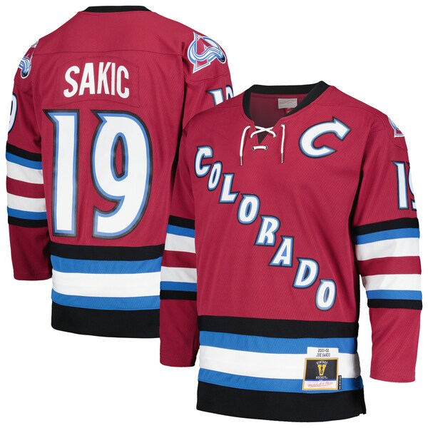 Joe Sakic Colorado Avalanche 2001/02 Blue Line Alternate Player Jersey - Burgundy - Image 2