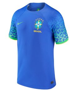 Alternative view of Brazil National Team Nike 2022/23 Away Authentic Blank Jersey - Blue
