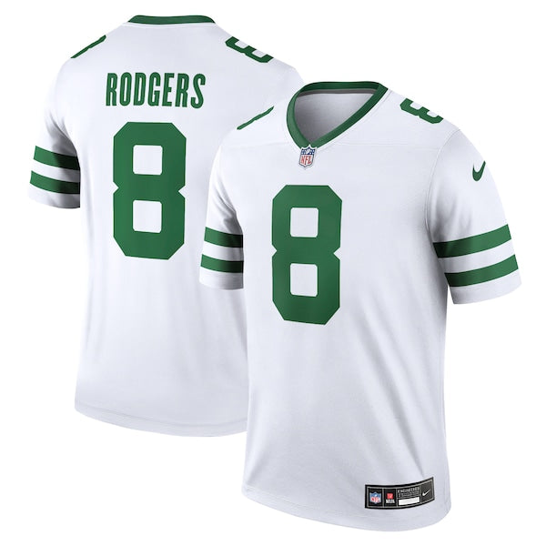Aaron Rodgers New York Jets Nike Men's Alternate Legend Player Jersey - Spotlight White/Black/Green - Image 2