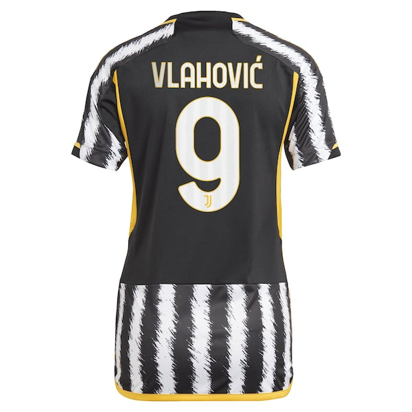 Du?an Vlahovi? Juventus adidas Women's 2023/24 Home Replica Player Jersey - Black - Image 3