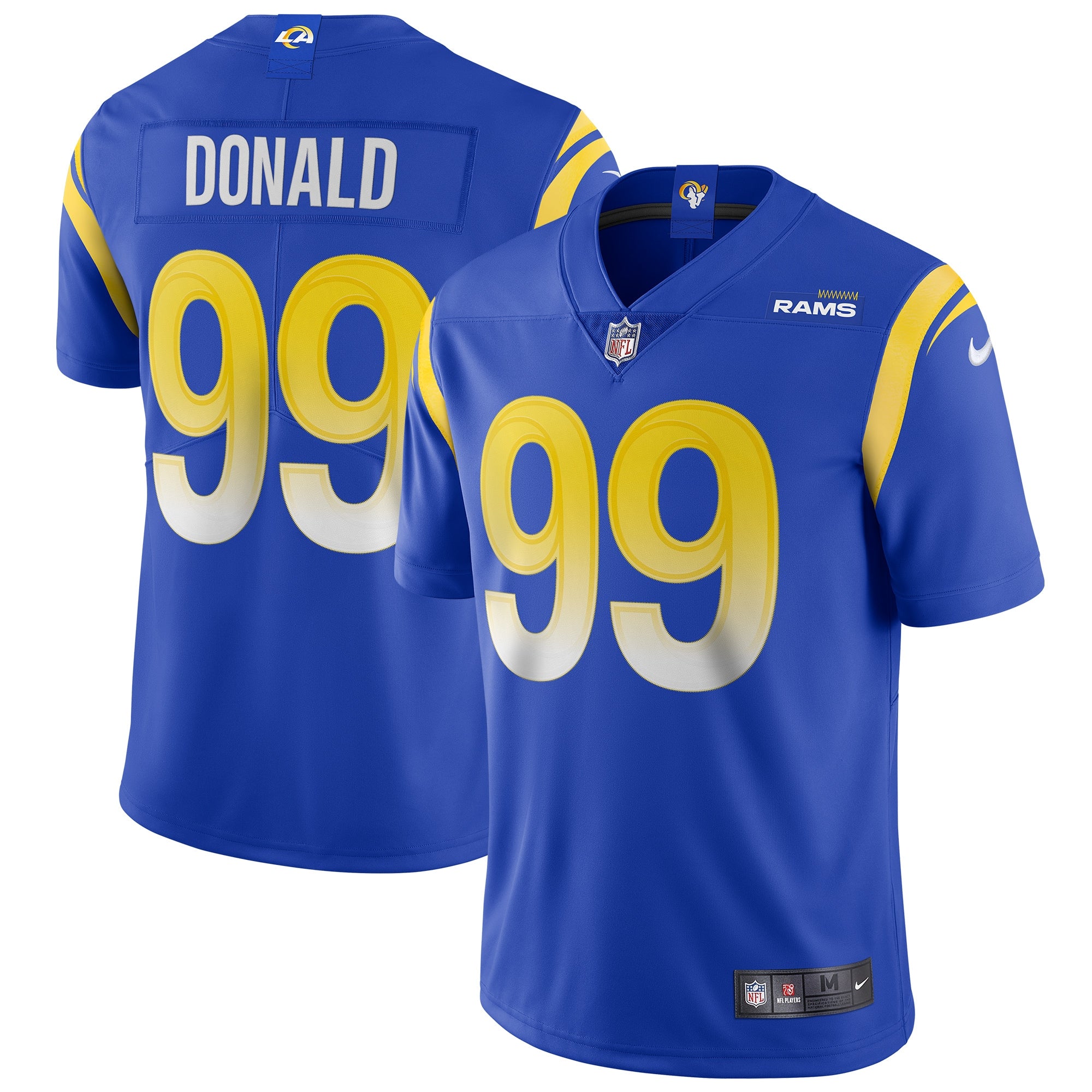 Aaron Donald Los Angeles Rams Nike Alternate Vapor Limited Jersey - White/Royal - Image 5