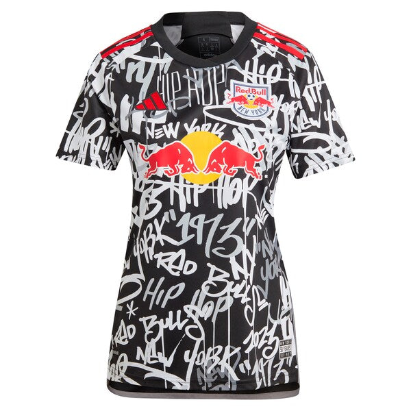 New York Red Bulls adidas Women's 2024 Freestyle Replica Jersey - Black - Image 2
