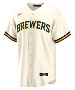 Alternative view of Nestor Cortes Milwaukee Brewers Nike Home Replica Jersey - Cream
