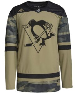 Alternative view of Pittsburgh Penguins adidas Military Appreciation Team Authentic Custom Practice Jersey - Camo