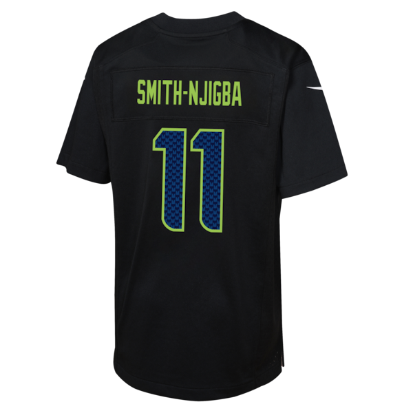 Youth Seattle Seahawks Jaxon Smith-Njigba Nike Black Super Bowl LX Patch Carbon Fashion Game Jersey - Image 3