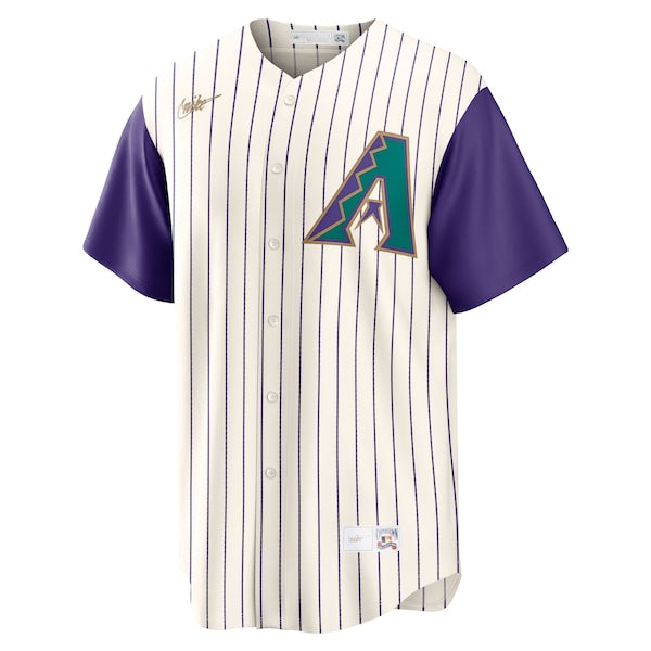 Luis Gonzalez Arizona Diamondbacks Nike Alternate Cooperstown Collection Player Jersey - Cream/Purple - Image 2