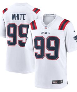 Keion White New England Patriots Nike  Game Jersey -  White