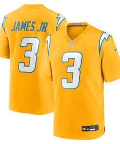 Alternative view of Derwin James Jr. Los Angeles Chargers Nike Alternate Charger Power Game Player Jersey - Gold/Navy