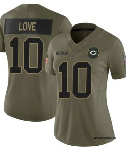 Jordan Love Green Bay Packers Nike Women's 2025 Salute to Service Limited Jersey - Olive