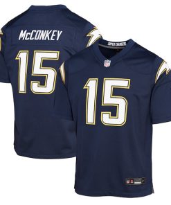 Alternative view of Ladd McConkey Los Angeles Chargers Nike Youth Alternate Super Chargers Game Player Jersey - Navy/Gold