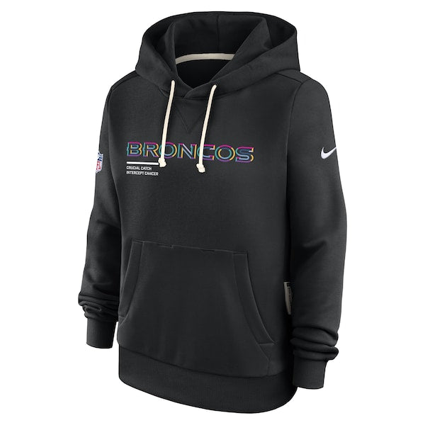 Denver Broncos Nike Women's 2025 NFL Crucial Catch Sideline Standard Issue Dri-FIT Hoodie - Black - Image 2