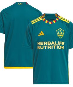 LA Galaxy adidas Youth 2024 LA Kit Replica Jersey - Green