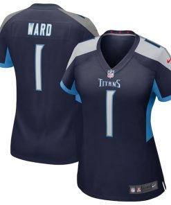 Alternative view of Cameron Ward Tennessee Titans Nike Women's 2025 NFL Draft First Round Pick  Alternate Game Jersey - Navy/Light Blue