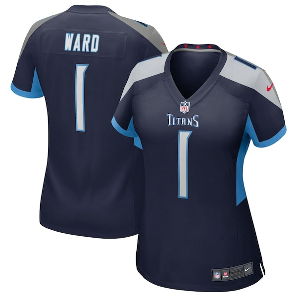 Cameron Ward Tennessee Titans Nike Women's 2025 NFL Draft First Round Pick Alternate Game Jersey - Navy/Light Blue - Image 2