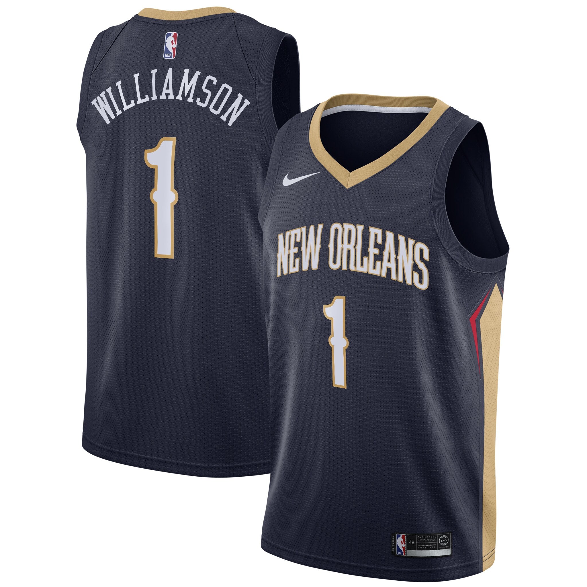 Zion Williamson New Orleans Pelicans Nike 2019/2020 Swingman Jersey - Association Edition - White/Navy - Image 5