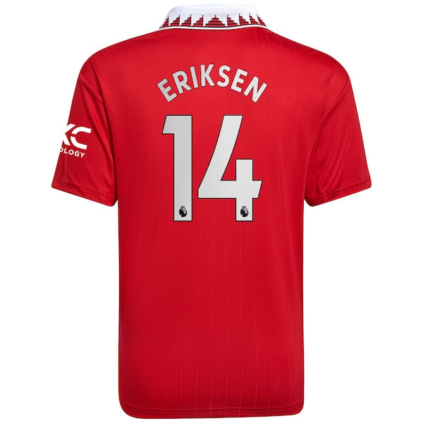 Christian Eriksen Manchester United adidas Youth 2022/23 Home Replica Player Jersey - Red - Image 3