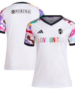 St. Louis City SC adidas Women's 2024 Pride Pre-Match Top - White