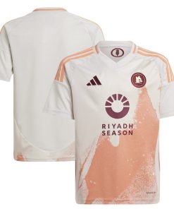 Alternative view of AS Roma adidas Youth 2024/25 Away Replica Jersey - White