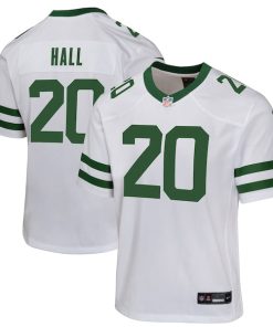 Alternative view of Breece Hall New York Jets Nike Youth Game Jersey - Legacy White/Black/Green