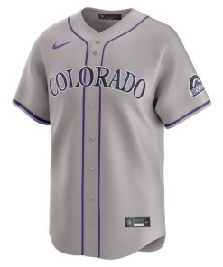 Alternative view of Colorado Rockies Nike Road Limited Jersey - Gray