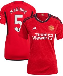 Alternative view of Harry Maguire Manchester United adidas Women's 2023/24 Home Replica Player Jersey - Red/Green