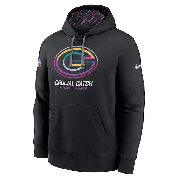 Green Bay Packers Nike 2024 NFL Crucial Catch Club Pullover Hoodie - Black - Image 2