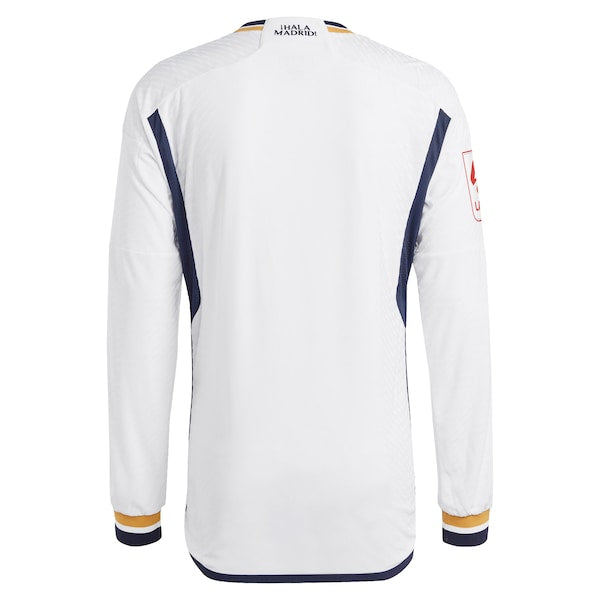 Los Merengues adidas Home 2023/24 Authentic Long Sleeve Jersey - White - Image 3