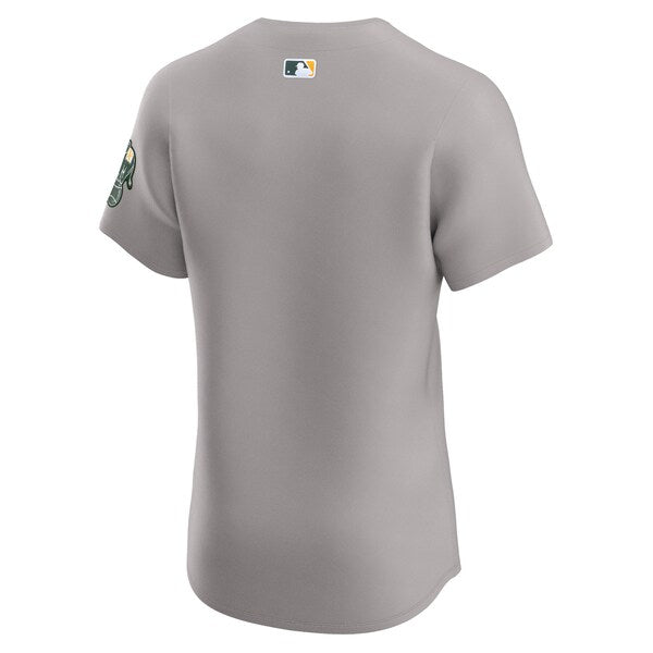 Oakland Athletics Nike Road Vapor Premier Elite Patch Jersey - Gray - Image 3