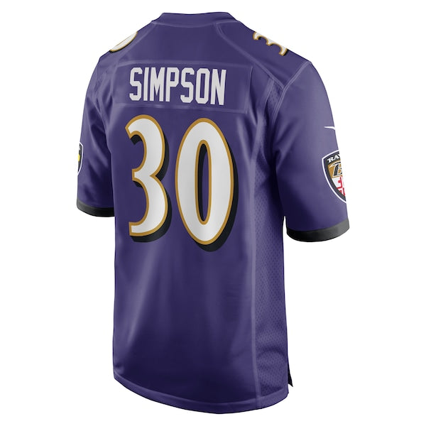 Trenton Simpson Baltimore Ravens Nike Game Jersey - Purple - Image 3