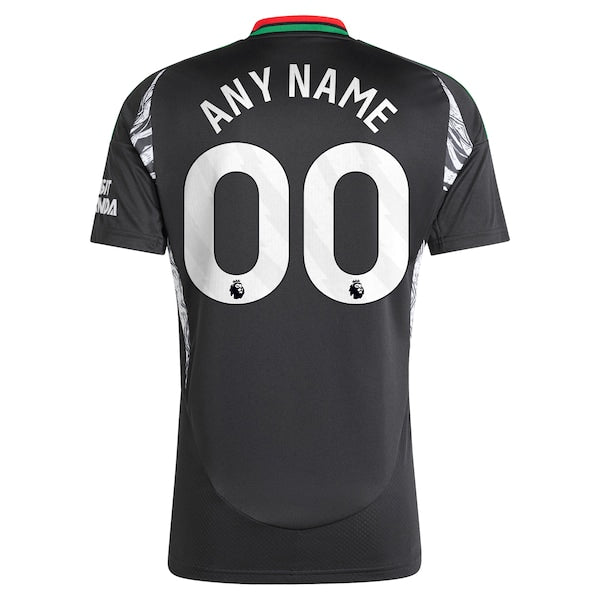 Arsenal adidas 2024/25 Away Replica Custom Jersey - Black/Red/Aqua - Image 6